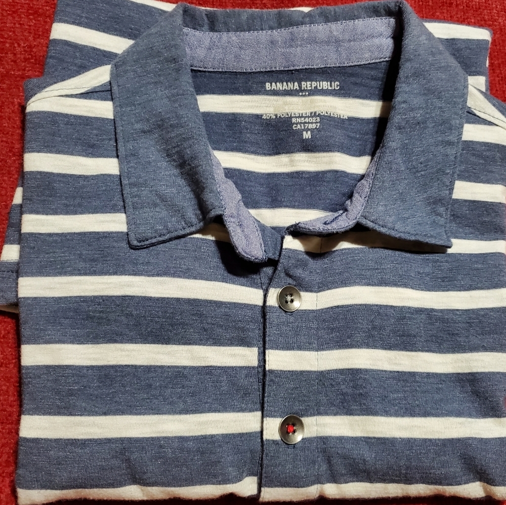 Banana Republic Men's Medium Polo Shirt striped